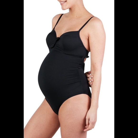 NEW Cache Coeur [ Maternity 40 C/D ] Monaco One Piece Swimsuit in Black‎ - Picture 5 of 12